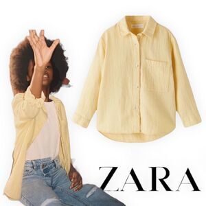 ZARA Kids | Vanilla | HIGH-LOW HEM TEXTURED SHIRT